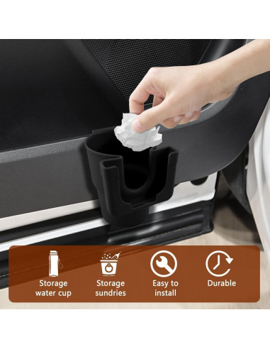 Expansor Soporte Tazas Coche HQRNYP 2-en-1 Negro