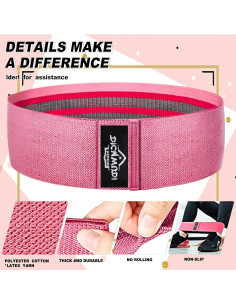 Bandas de Resistencia de Tela DICYWUDI 6 Piezas Antideslizantes 2