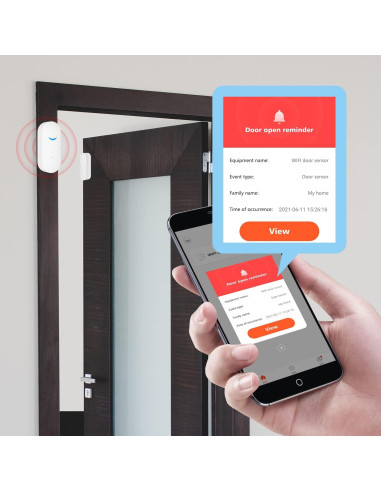Sensor Inalámbrico de Puerta y Ventana Tuya 2-Pack, Alarma WiFi