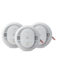 Detector de Humo Kidde 20SA10 Con Cable y Batería 10 Años - Paquete de 3