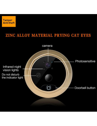 Visor de Puerta Inteligente Splenssy con Pantalla LCD 2.4"