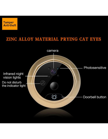 Visor de Puerta Inteligente Splenssy con Pantalla LCD 2.4"