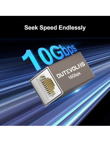 Acoplador Ethernet Dutevolns 10Gbps RJ45 Femenino a Femenino