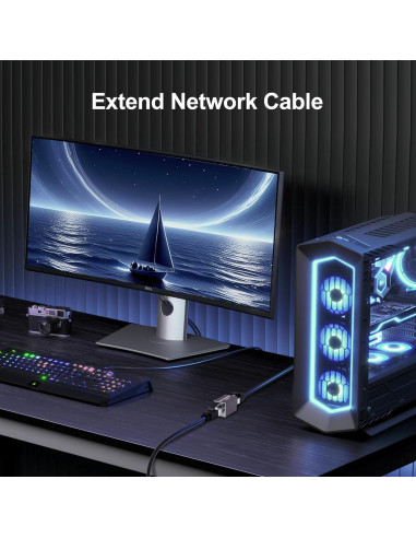 Acoplador Ethernet Dutevolns 10Gbps RJ45 Femenino a Femenino