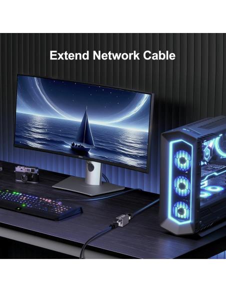 Acoplador Ethernet Dutevolns 10Gbps RJ45 Femenino a Femenino