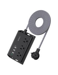 Regleta de Poder Addtam 3 Enchufes y 3 USB 1.52m Negro