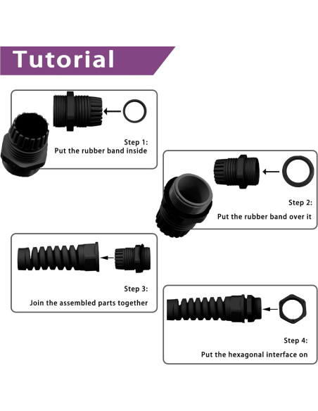 Conectores de Cable Impermeables Swpeet 22Pcs Nylon 3-18mm