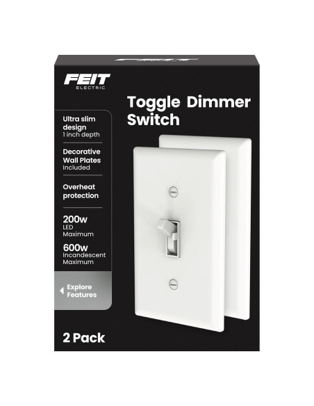Interruptor Regulador Feit Electric DIM/TOGGLE/2 para LED - 2 Unidades