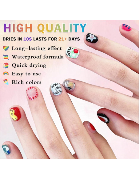 Juego de Bolígrafos para Arte de Uñas IONSGAKO 12 Colores 0.5mm