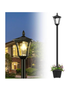 Lámpara Solar Exterior Derynome 162.56cm con Maceta IP45