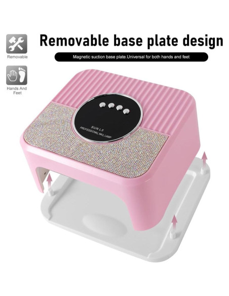 Lámpara de Uñas UV LED LimeGirl L5 Rosa con Guantes UV