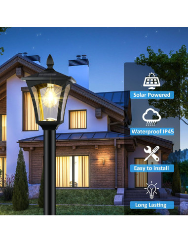 Lámpara Solar Exterior Derynome 162.56cm con Maceta IP45