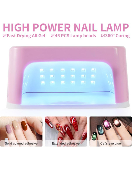 Lámpara de Uñas UV LED LimeGirl L5 Rosa con Guantes UV