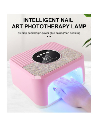 Lámpara de Uñas UV LED LimeGirl L5 Rosa con Guantes UV