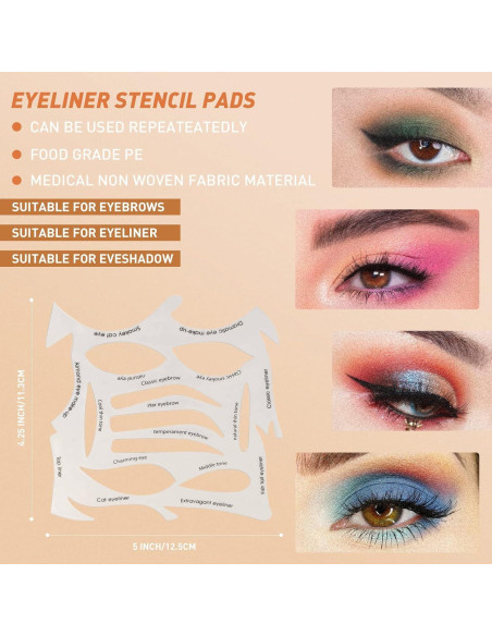 Plantillas de Maquillaje de Ojos YAFIYGI - 2 Piezas Reutilizables