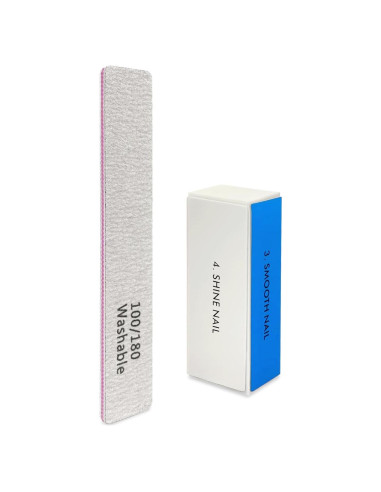 Juego de Lima y Bloque de Pulido de Uñas LNAUJS Rosa