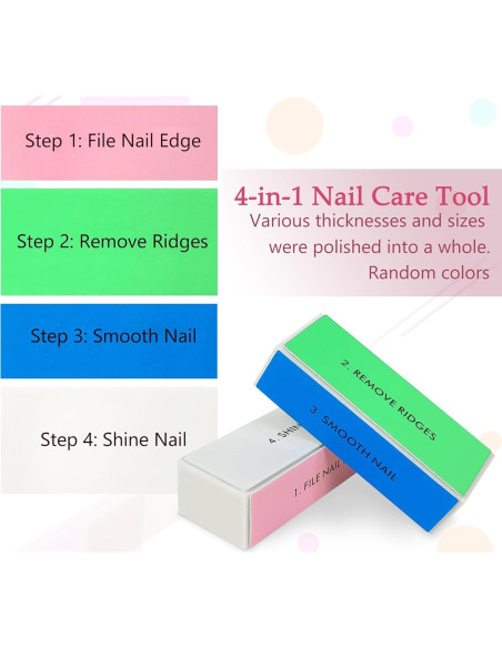 Juego de Lima y Bloque de Pulido de Uñas LNAUJS Rosa