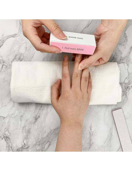 Juego de Lima y Bloque de Pulido de Uñas LNAUJS Rosa