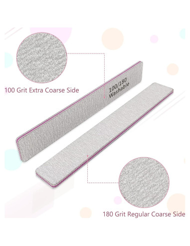 Juego de Lima y Bloque de Pulido de Uñas LNAUJS Rosa