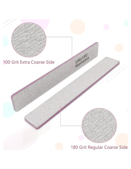 Juego de Lima y Bloque de Pulido de Uñas LNAUJS Rosa