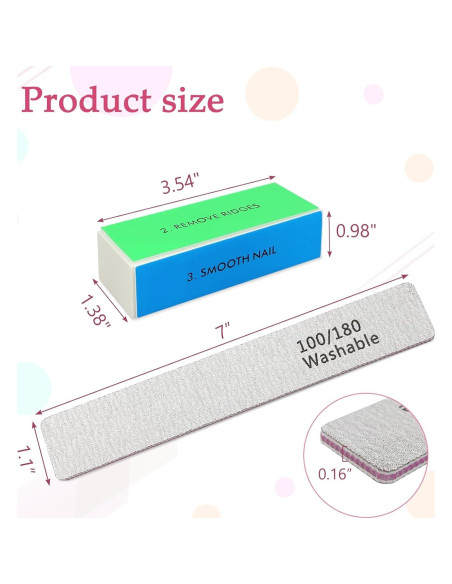 Juego de Lima y Bloque de Pulido de Uñas LNAUJS Rosa