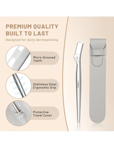 Rasuradora de Cejas LuottsCare con 10 Cuchillas y Funda