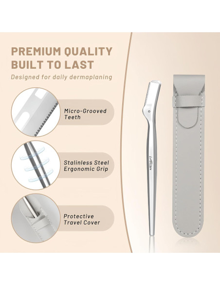 Rasuradora de Cejas LuottsCare con 10 Cuchillas y Funda