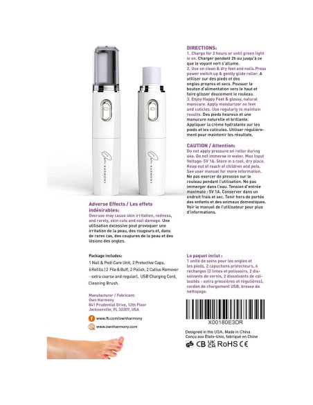 Kit de Pulido Eléctrico Own Harmony para Uñas y Pies Kit de Pulido Eléctrico Own Harmony para Uñas y Pies