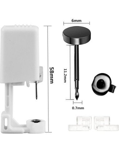 Kit de Perforación de Orejas Autógeno PSAAKON - 4 Pistolas con Pendientes Negros 6MM