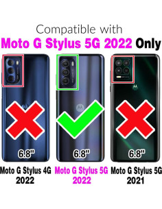 Funda Asuwish para Motorola Moto G Stylus 5G 2022 Oro con Protector 2