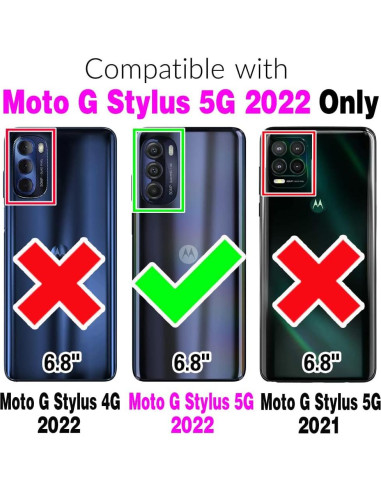 Funda Asuwish para Motorola Moto G Stylus 5G 2022 Oro con Protector