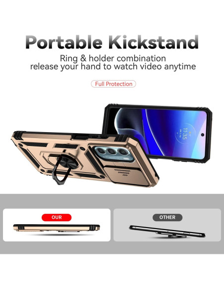 Funda Asuwish para Motorola Moto G Stylus 5G 2022 Oro con Protector