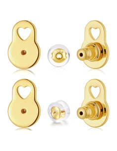 Soportes para Pendientes Hazifes 6 Pcs Dorados con Bloqueo