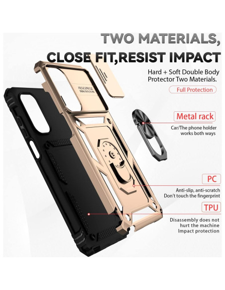 Funda Asuwish para Motorola Moto G Stylus 5G 2022 Oro con Protector