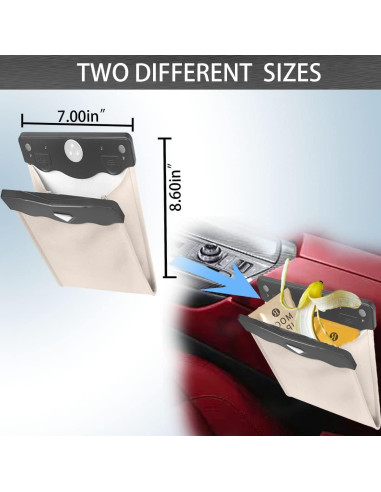 Bolsa de Basura para Auto BELOMI Beige, Cuero PU Impermeable