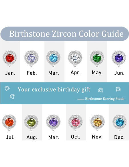 Pendientes de Clip de Piedra de Nacimiento LOYALLOOK - 12 Pares