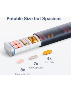 Organizador Semanal de Pastillas VVM 7 Días Ergonomico Negro 2