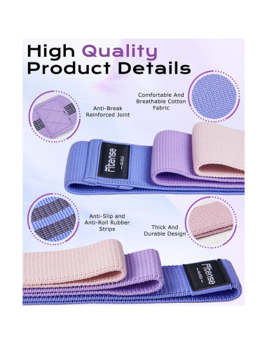 Set de Bandas de Resistencia de Tela Fitense 6 Piezas - Antideslizantes