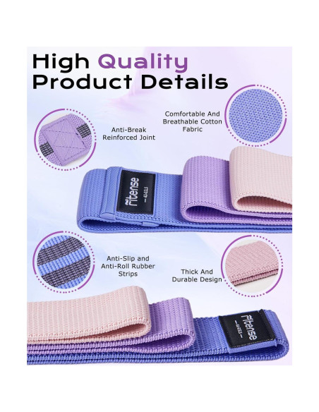 Set de Bandas de Resistencia de Tela Fitense 6 Piezas - Antideslizantes