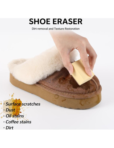 Kit de Limpieza de Zapatos Ante y Nubuck - Limpiador, Protector y Cepillo