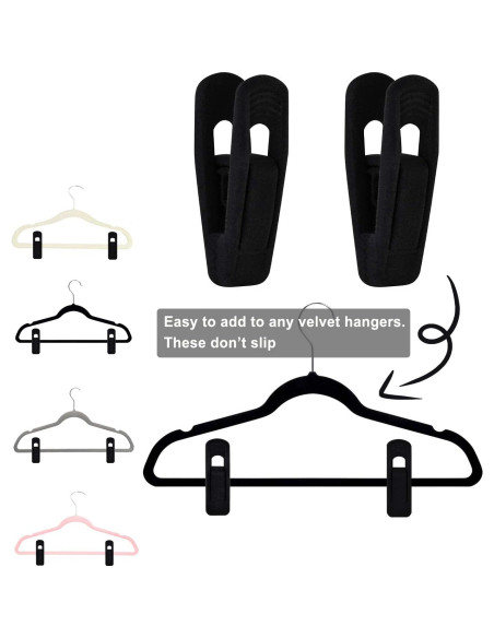 Ganchos de Terciopelo Negro TOFIIGREM 40 Piezas Clips Antideslizantes