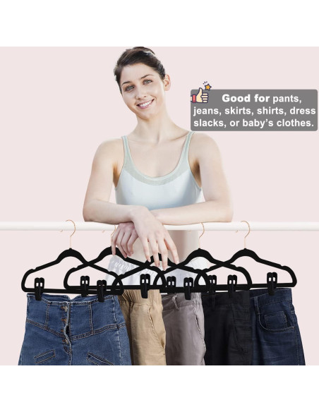 Ganchos de Terciopelo Negro TOFIIGREM 40 Piezas Clips Antideslizantes