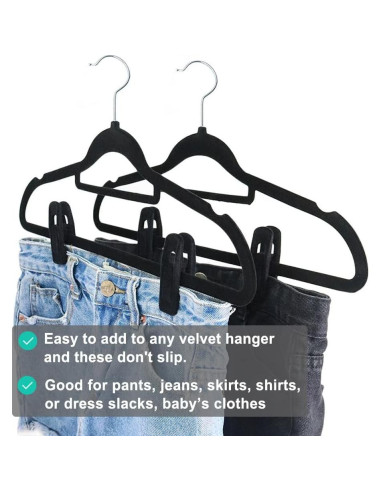 Ganchos de Terciopelo Negro TOFIIGREM 40 Piezas Clips Antideslizantes