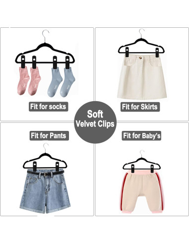 Ganchos de Terciopelo Negro TOFIIGREM 40 Piezas Clips Antideslizantes