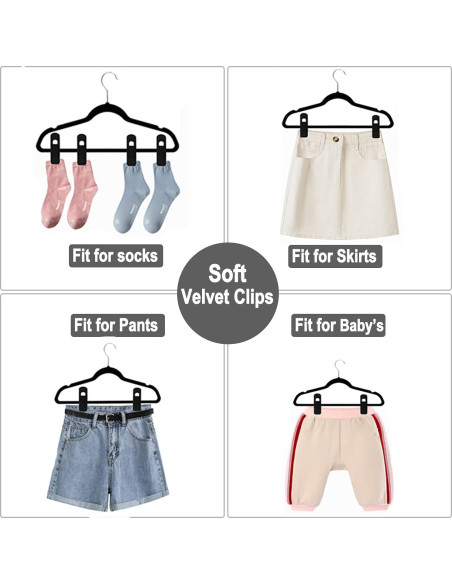 Ganchos de Terciopelo Negro TOFIIGREM 40 Piezas Clips Antideslizantes