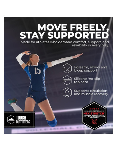 Mangas de Compresión Tough Outdoors para Niños y Jóvenes - Soporte para Béisbol y Fútbol