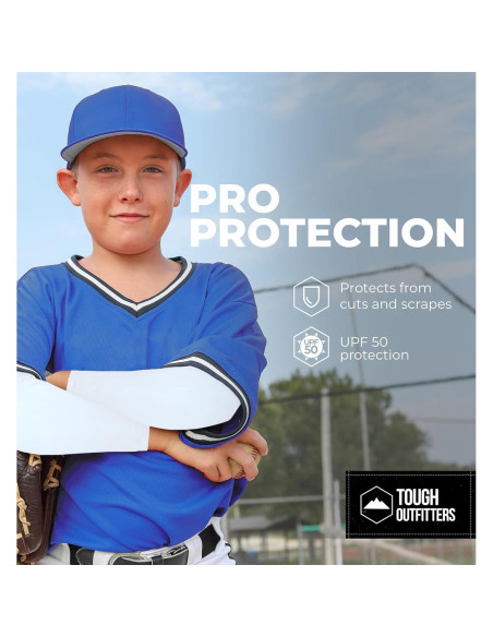 Mangas de Compresión Tough Outdoors para Niños y Jóvenes - Soporte para Béisbol y Fútbol