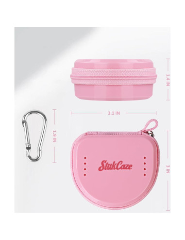 Estuche para Protector Bucal Stukcaze Rosa con Cremallera