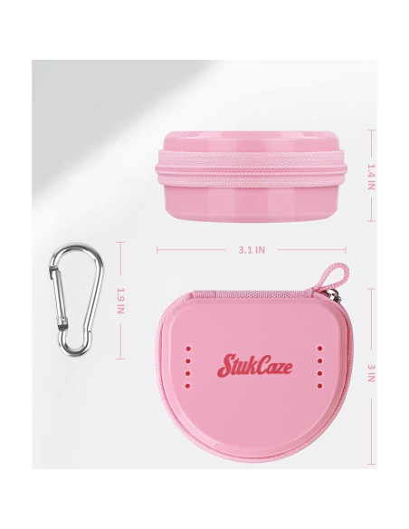 Estuche para Protector Bucal Stukcaze Rosa con Cremallera