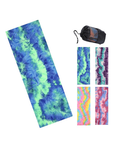 Toalla de Yoga JUST DO Caliente Antideslizante Microfibra 183x63cm Azul